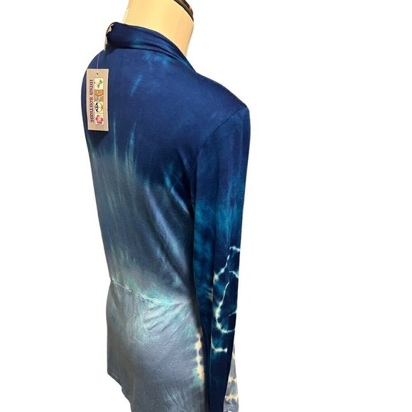 nwt blue tie dye cardigan blouse sweater by india boutique - Picture 8 of 8